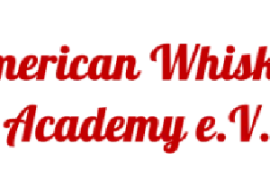 Logo der American Whiskey Academy e.V.: roter Schriftzug auf Weiß